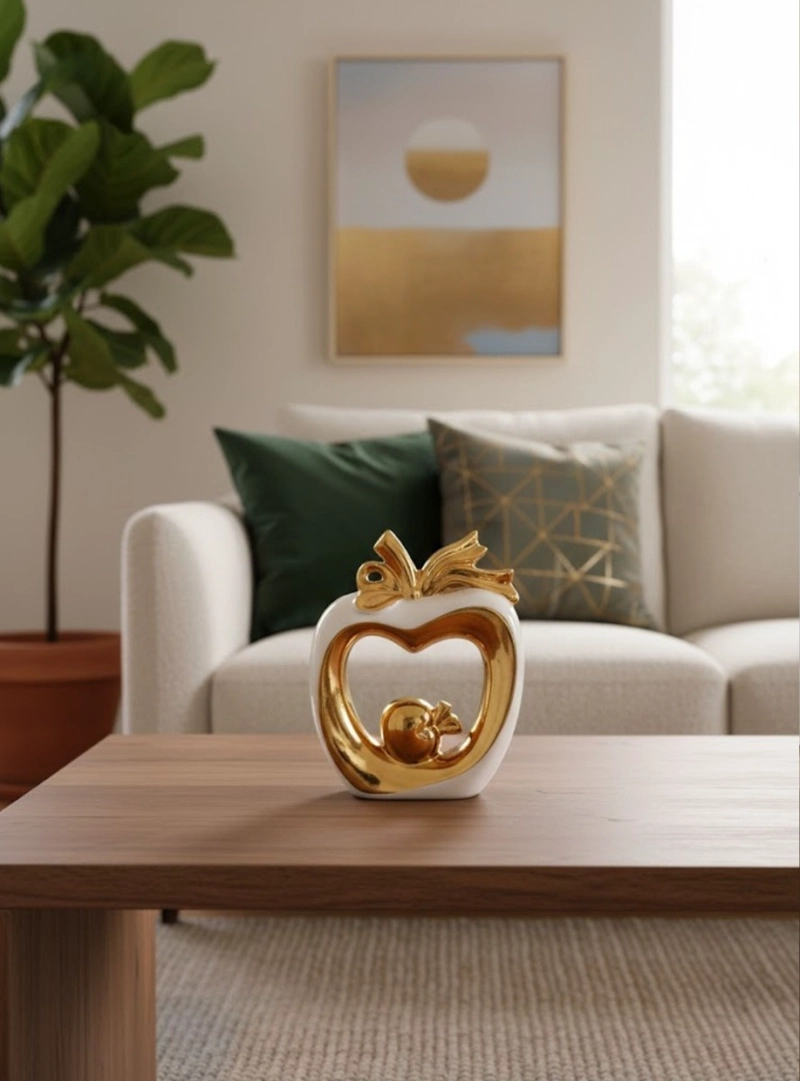 FIGURA DECORATIVA MANZANA MINIMALISTA ADORNO ESTATUA JHN - 9