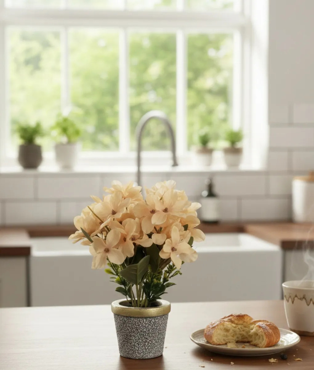 PLANTA ARTIFICIAL DECORATIVA HORTENSIAS ADORNO HOGAR JHN - 9