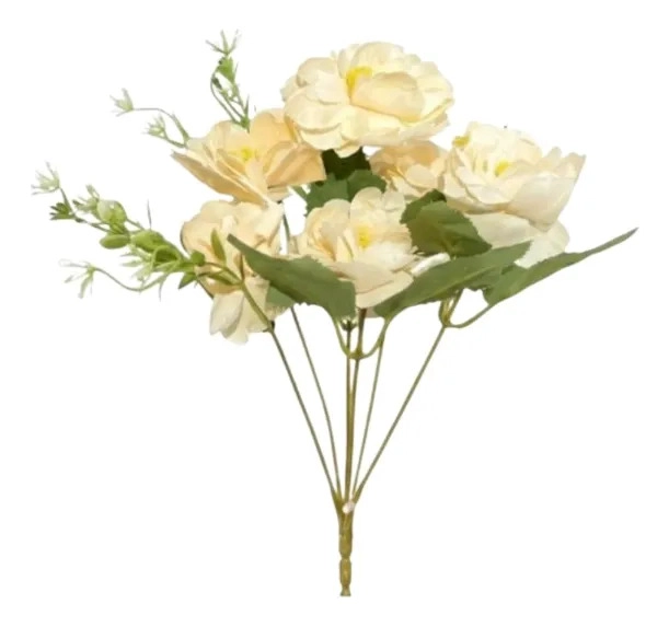 SET 6 FLORES ARTIFICIALES DECORATIVA RAMO BELLEZA ADORNO JHN - 1