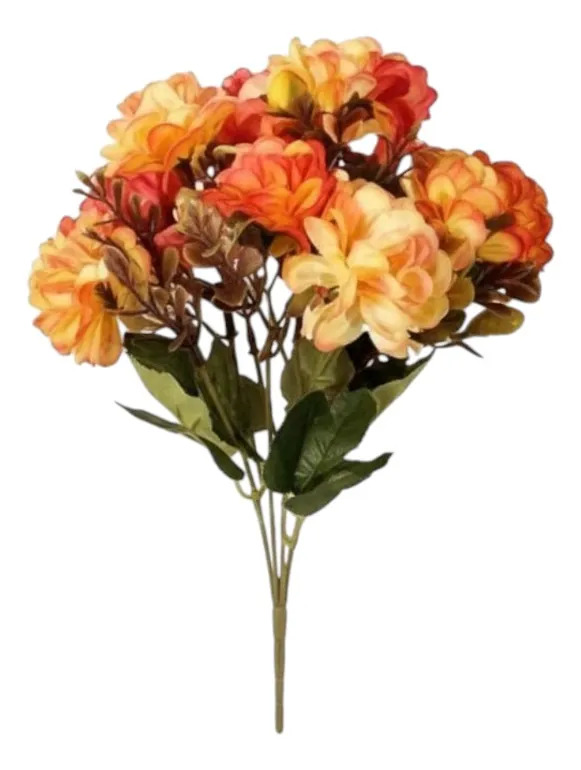 SET 5 FLORES DECORATIVAS ARTIFICIALES RAMO CLAVELES JHN - 3