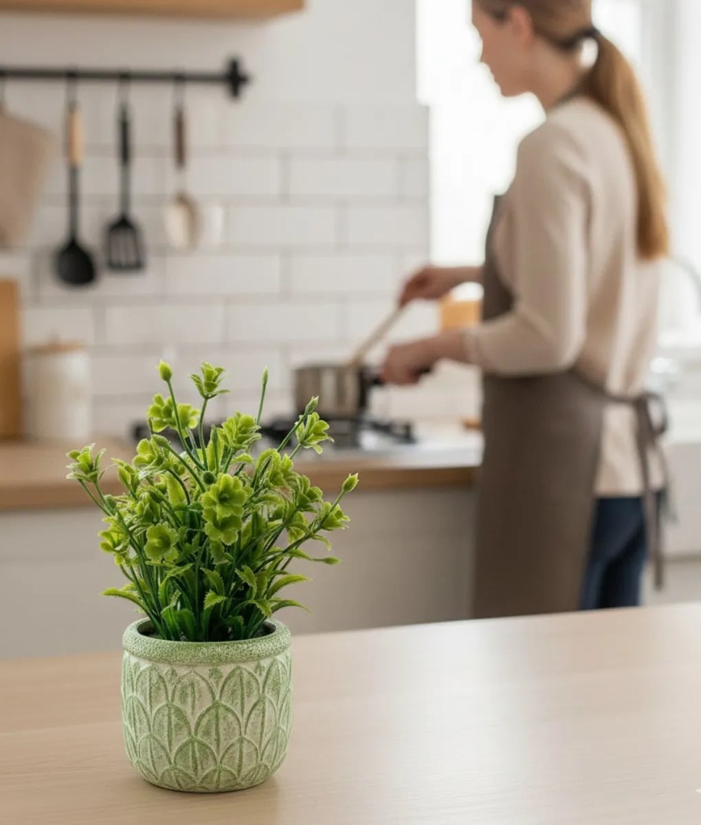 SET 2 PLANTA DECORATIVA ARTIFICIAL ADORNO BOTANICO JHN - 4