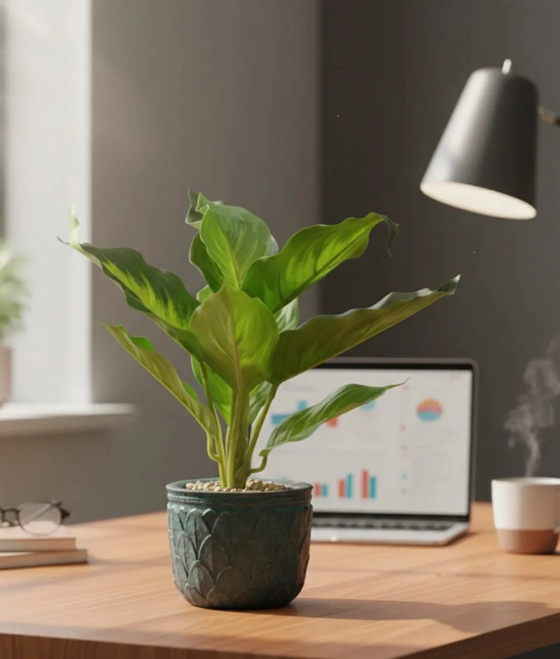 PLANTA DECORATIVA ARTIFICIAL FOLLAJE ESPLE NDIDO ELEGANTE JHN - 6
