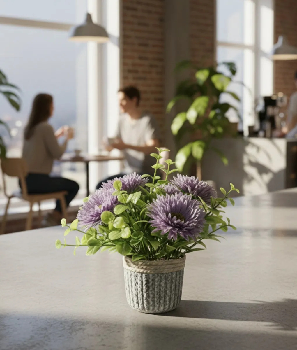 PLANTA DECORATIVA ARTIFICIAL CRISANTEMOS SILVESTRES JHN - 4