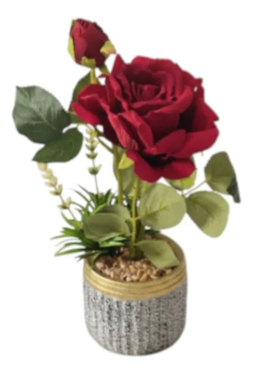 PLANTA ARTIFICIAL DECORATIVA ROSA ENCANTO RUSTICO JHN - 1