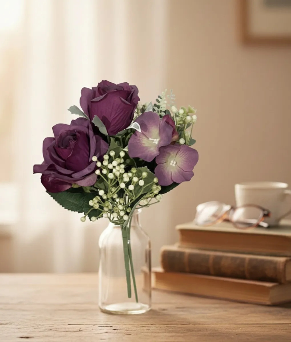 SET 3 FLORES ARTIFICIALES SILVESTRES RAMO DECORATIVO JHN - 2