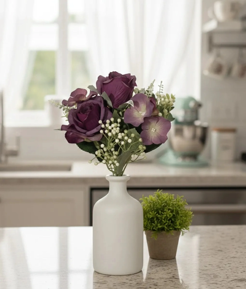 SET 3 FLORES ARTIFICIALES SILVESTRES RAMO DECORATIVO JHN - 9