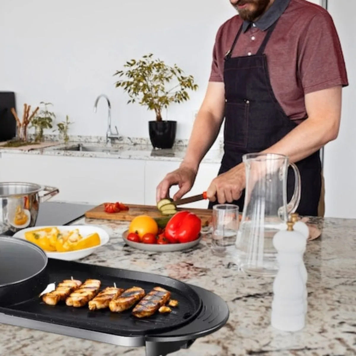 PARRILLERA 2EN1 DOBLE SARTEN ANTIAHERENTE COCINA LAU - 7