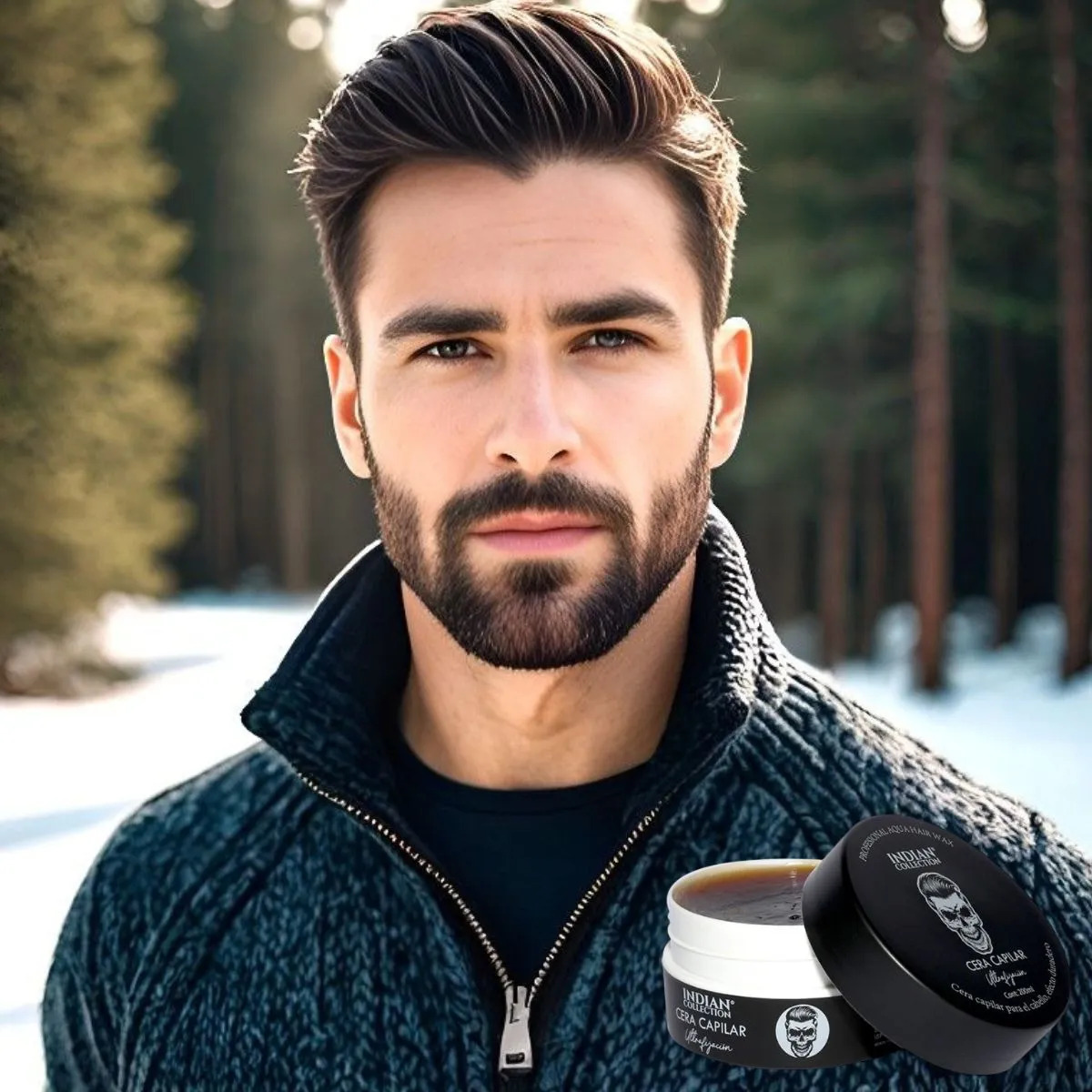 SET 2 FIJADOR CAPILAR CERA NEGRO EFECTO DURADERO HOMBRES LAU - 2