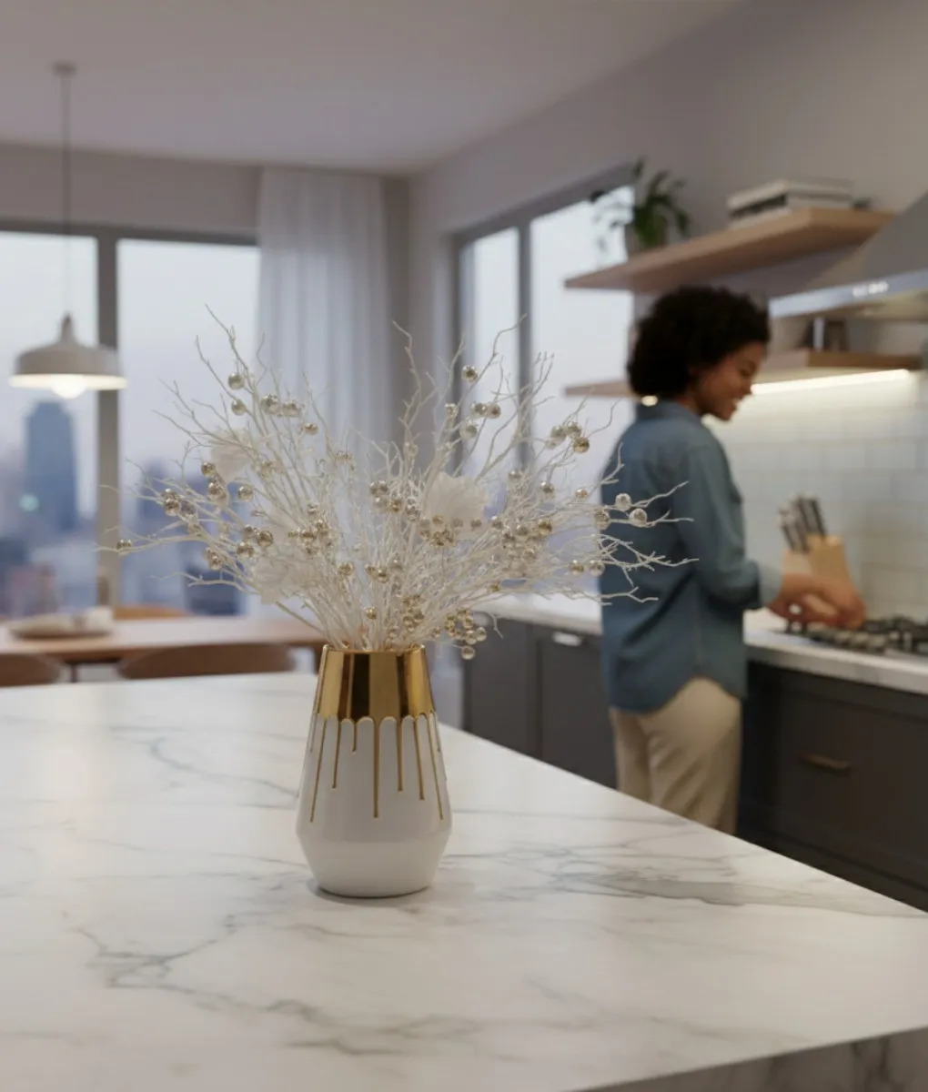 FLORERO DECORATIVO JARRON EFECTO GOTEO ESTILO MODERNO JHN - 7