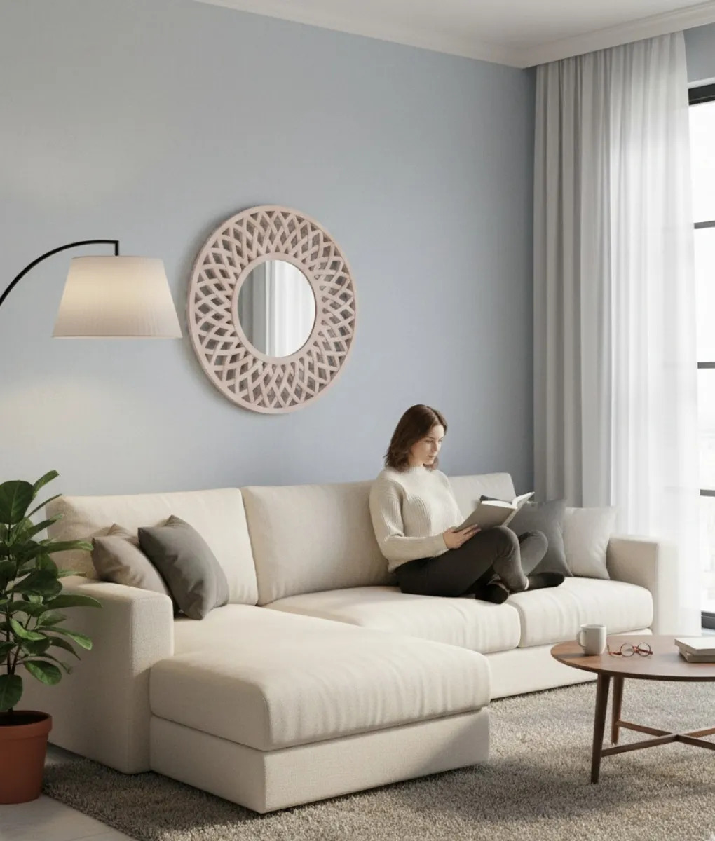 ESPEJO PARED DECORATIVO PATRON CALADO CONTEMPORANEO JHN - 7