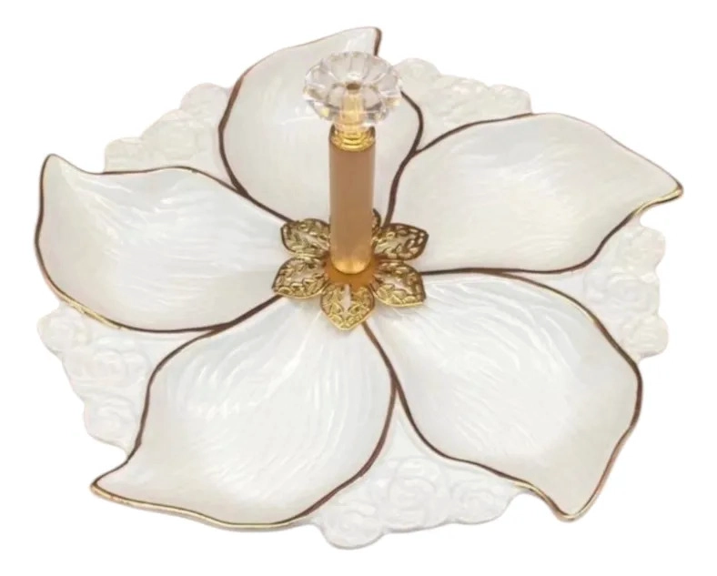 BANDEJA SERVIR DECORATIVA DISEÑO FLORAL ELEGANCIA JHN - 1