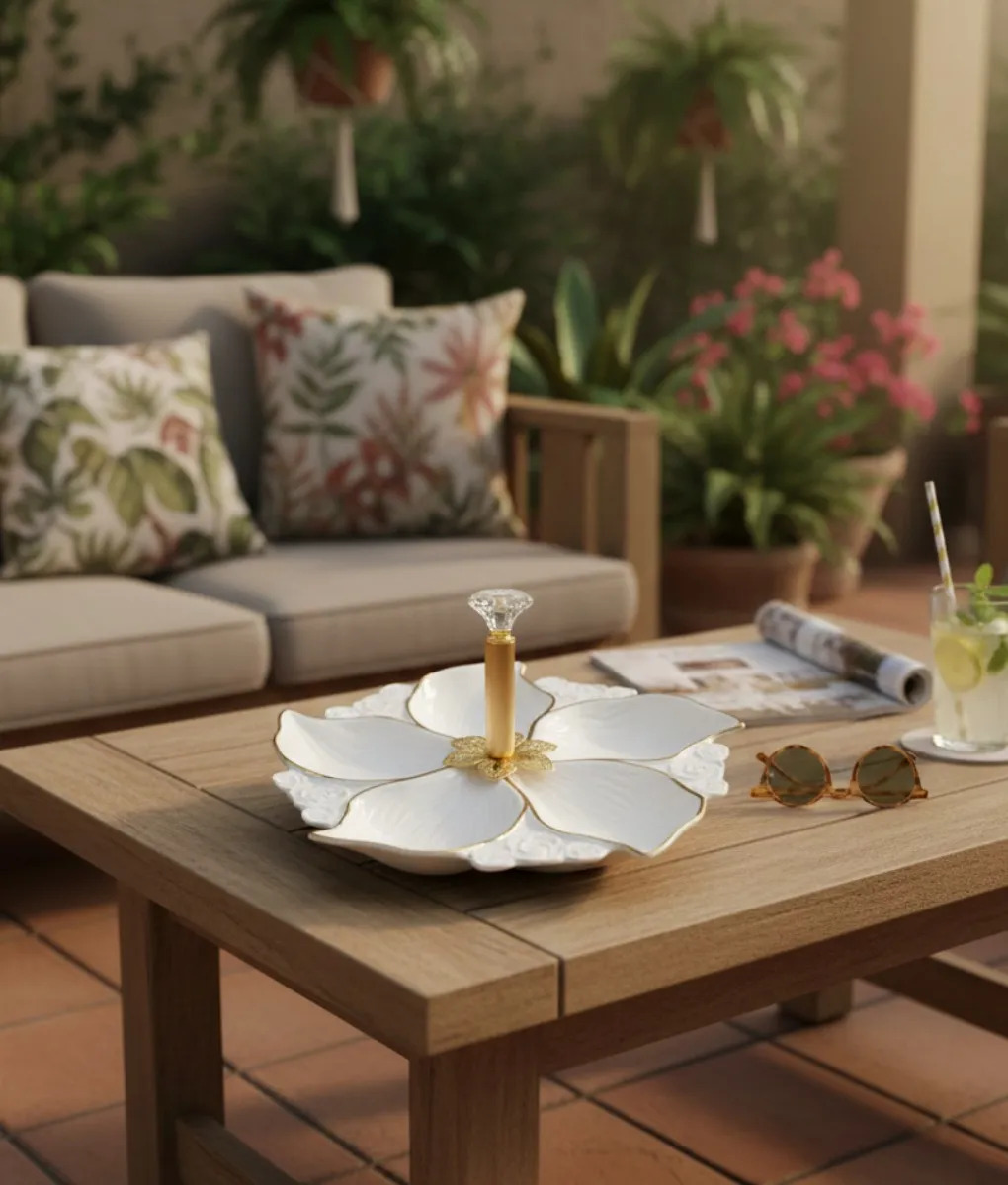BANDEJA SERVIR DECORATIVA DISEÑO FLORAL ELEGANCIA JHN - 2
