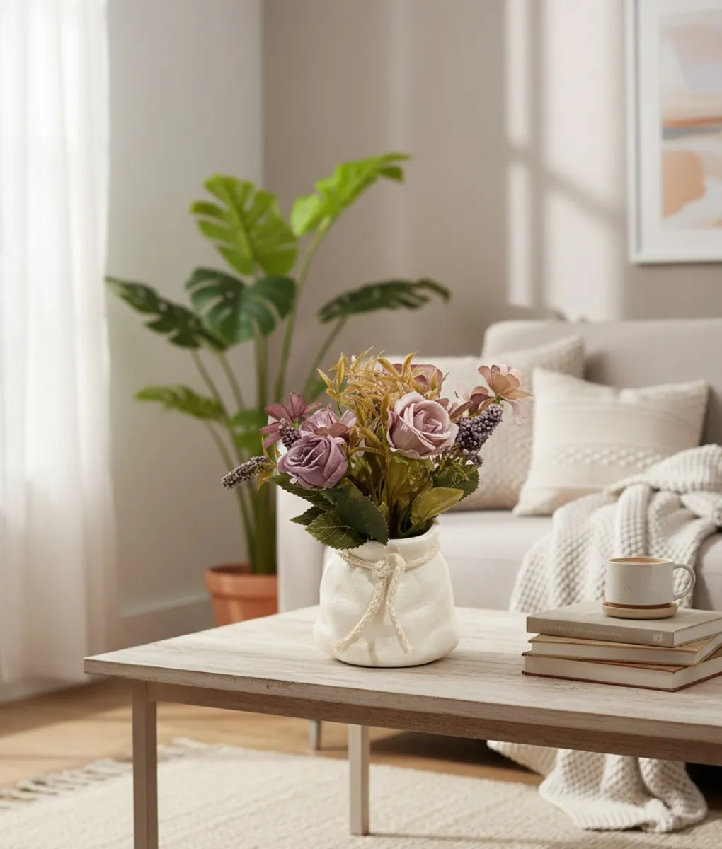 PLANTA DECORATIVA ARTIFICIAL ESTILO RUSTICO ROMANTICO JHN - 7