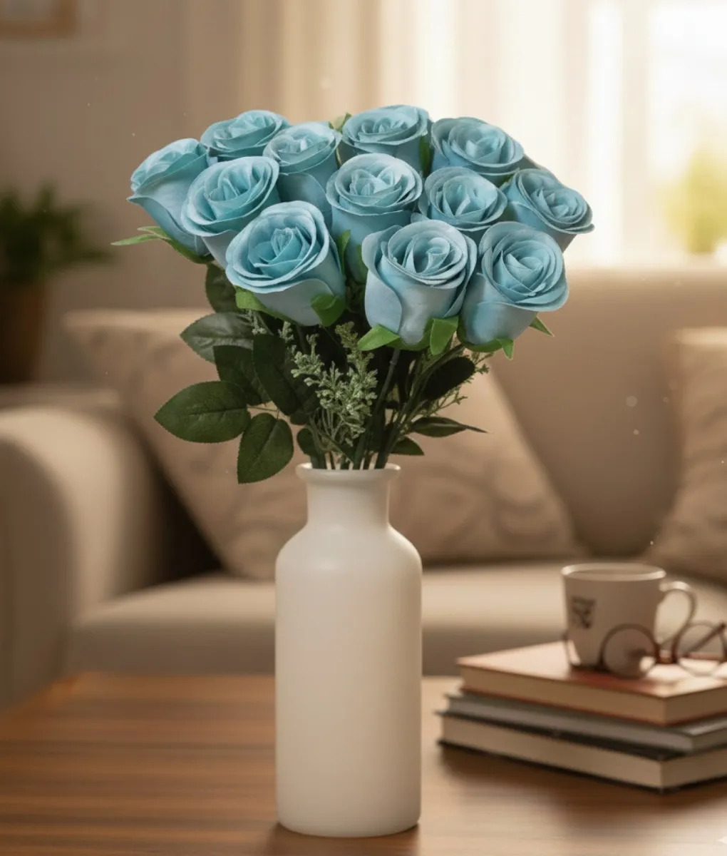 RAMO FLORAL ARTIFICIAL ROSAS DECORATIVAS ADORNO HOGAR JHN - 9