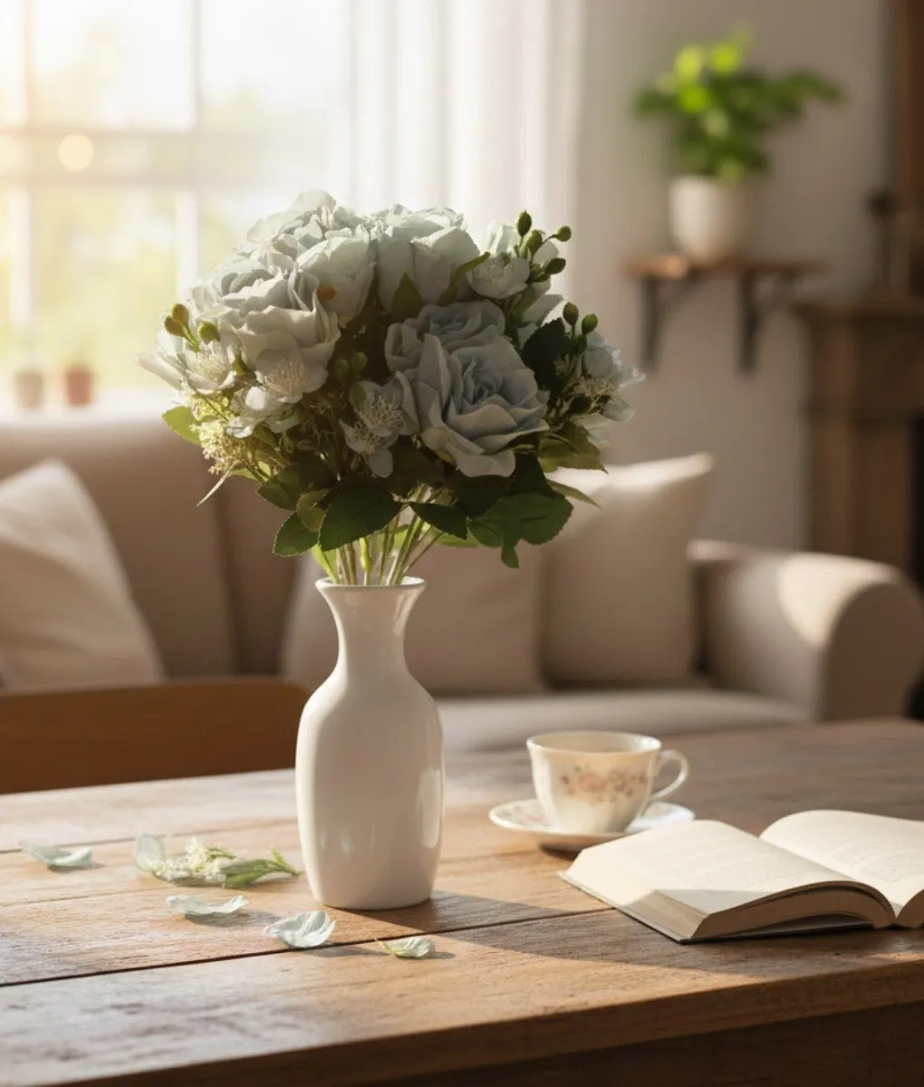 RAMO ARTIFICIAL FLORES DISEÑO EXQUISITO DECORATIVO JHN - 7