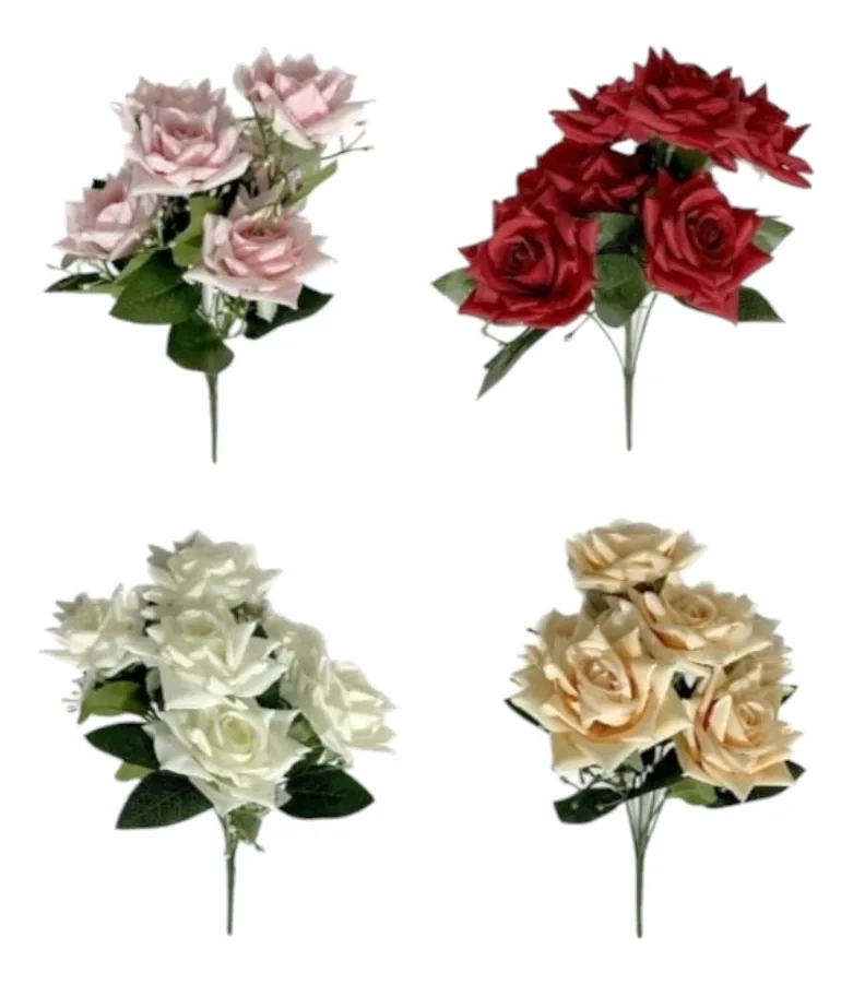 SET 2 RAMO FLORAL ARTIFICIAL ROSAS DECORATIVAS ADORNO JHN - 2