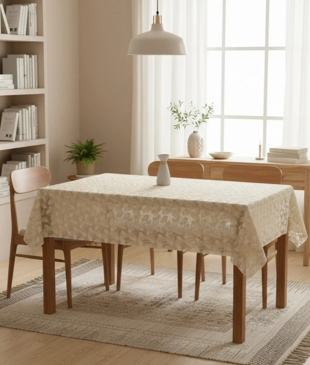 MANTEL DECORATIVO MESA ENCAJE TEXTURA DISEÑO ELEGANTE JHN - 9