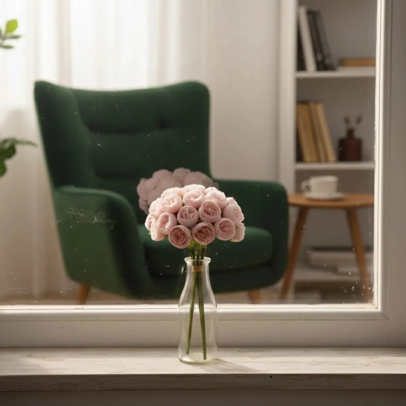 SET 2 RAMO ARTIFICIAL CAPULLO FLORAL ADORNO DECORATIVO JHN - 9