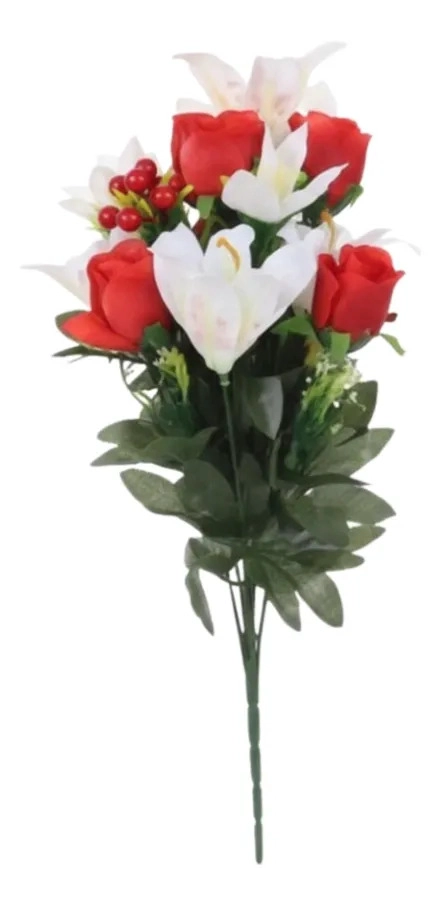 RAMO FLORAL ARTIFICIAL LIRIOS CAPULLOS SILVESTRES ADORNO JHN - 3