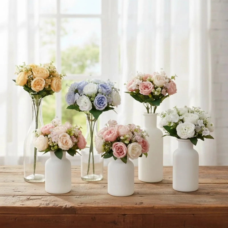 SET 2 RAMO ARTIFICIAL ROSAS GALANTES DISTINCION ETERNA JHN - 2