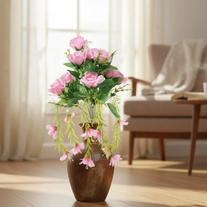 SET 2 RAMO ARTIFICIAL ROSAS DISEÑO CAIDA ORNAMENTAL JHN - 6