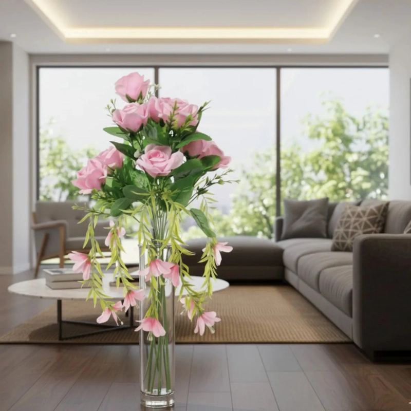 SET 2 RAMO ARTIFICIAL ROSAS DISEÑO CAIDA ORNAMENTAL JHN - 8