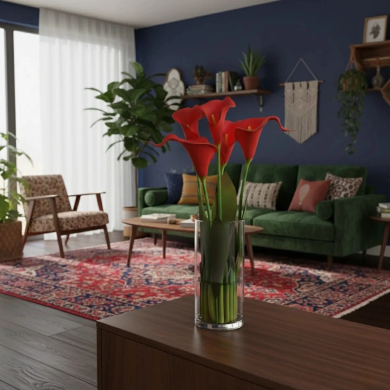 ARREGLO FLORAL ADORNO ARTIFICIAL CALAS DECORATIVAS HOGAR JHN - 9