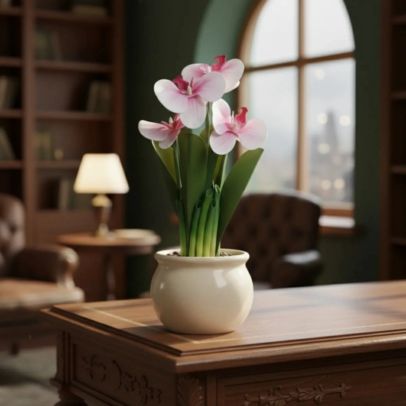 ARREGLO FLORAL ARTIFICIAL ORQUIDEAS DECORATIVAS ADORNO JHN - 10