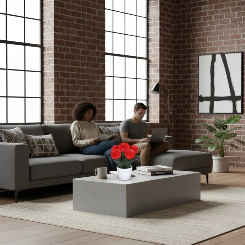 SET 2 PLANTA ARTIFICIAL DECORACION FLORAL ADORNO HOGAR JHN - 6