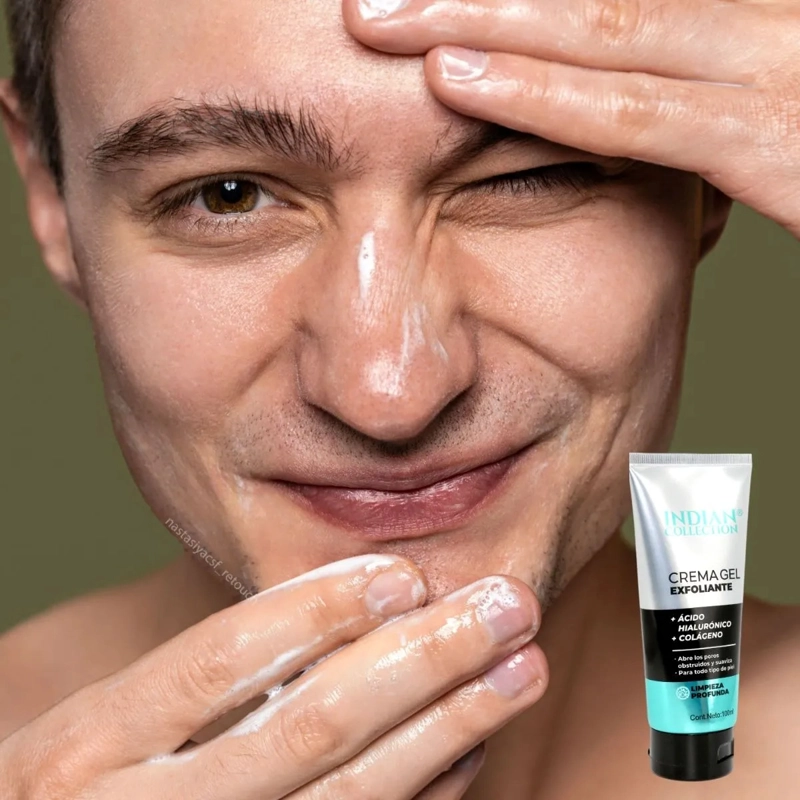 SET 3 CREMA FACIAL EXFOLIANTE HOMBRE ACIDO HIALURONICO LAU - 1