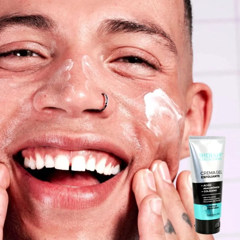 SET 3 CREMA FACIAL EXFOLIANTE HOMBRE ACIDO HIALURONICO LAU - 3
