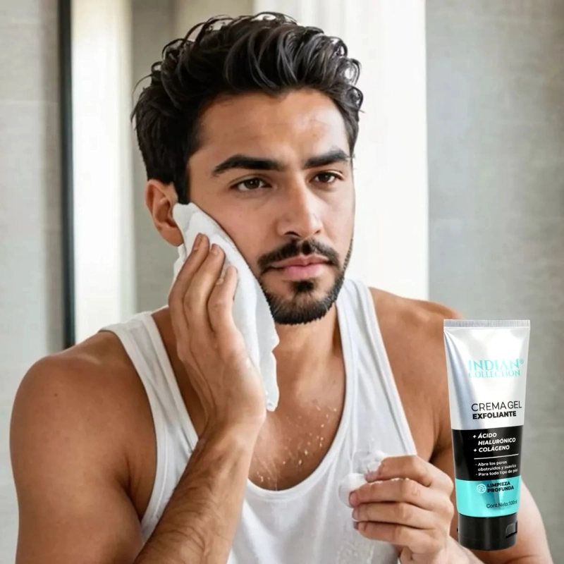 SET 3 CREMA FACIAL EXFOLIANTE HOMBRE ACIDO HIALURONICO LAU - 6