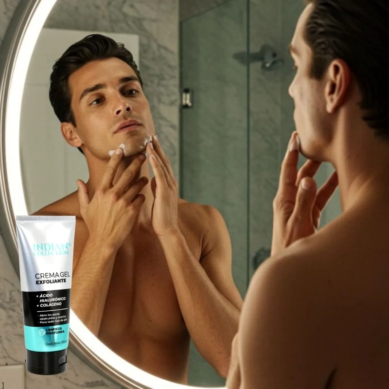 SET 3 CREMA FACIAL EXFOLIANTE HOMBRE ACIDO HIALURONICO LAU - 8
