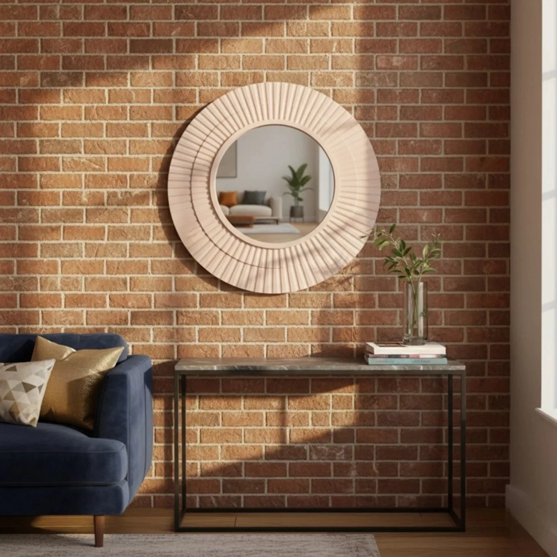 ESPEJO DECORATIVO PARED MODERNO DISEÑO ONDAS RADIALES JHN - 6