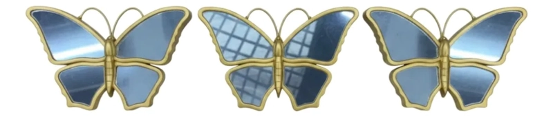 SET 3 ESPEJO PARED MARIPOSAS DECORATIVAS ARTE RELIEVE JHN - 3