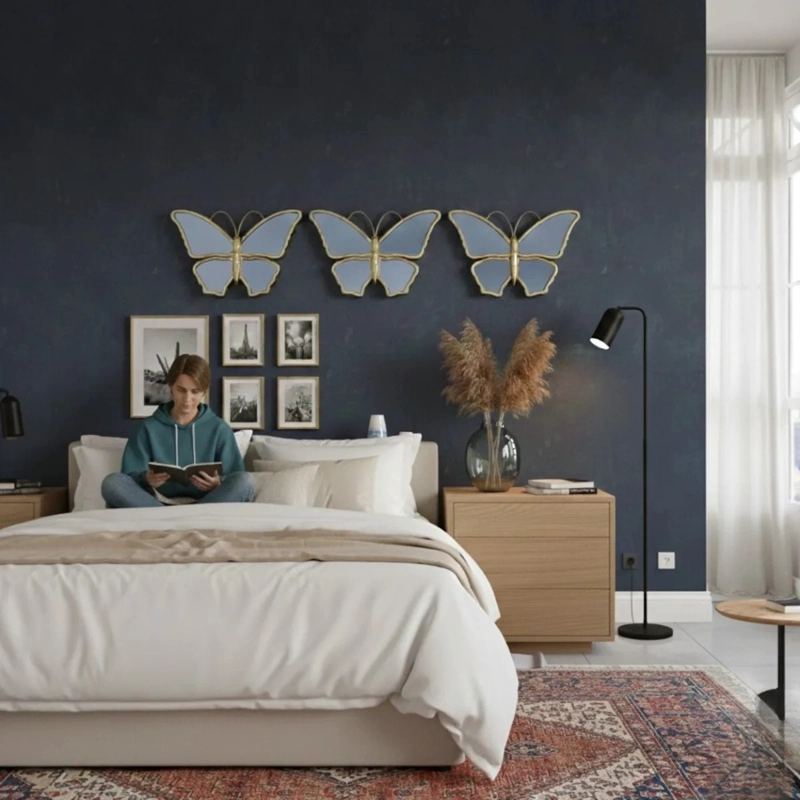 SET 3 ESPEJO PARED MARIPOSAS DECORATIVAS ARTE RELIEVE JHN - 7