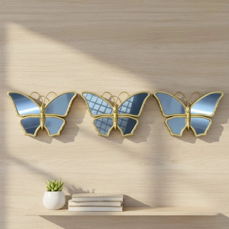 SET 3 ESPEJO PARED MARIPOSAS DECORATIVAS ARTE RELIEVE JHN - 9