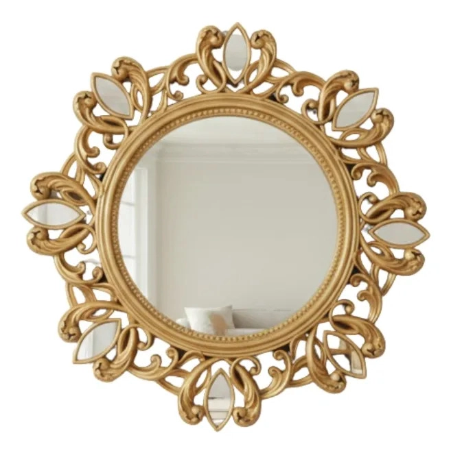 ESPEJO DECORATIVO PARED CIRCULAR ORNAMENTAL ELEGANTE JHN - 1