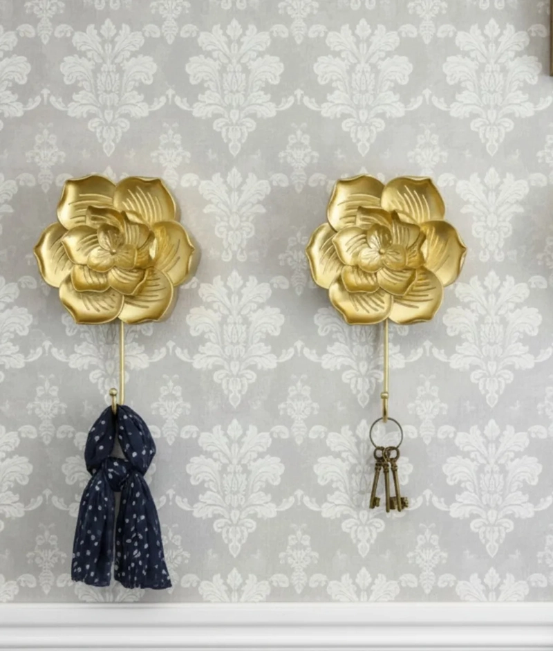 SET 3 PERCHERO PARED ADORNO DECORATIVO DISEÑO FLORAL JHN - 9