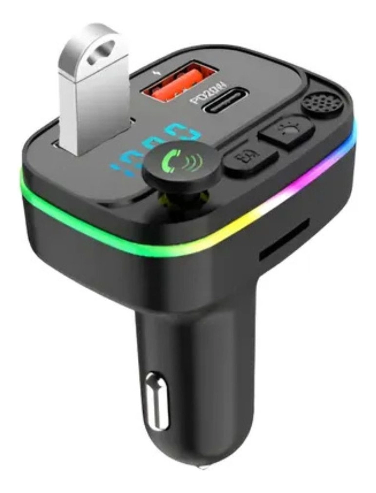 CARGA RAPIDO TRANSMISOR RECEPTOR BLUETOOTH FM MP3 AUTO LAU - 3
