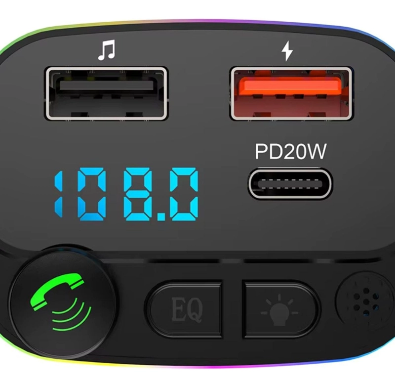 CARGA RAPIDO TRANSMISOR RECEPTOR BLUETOOTH FM MP3 AUTO LAU - 7