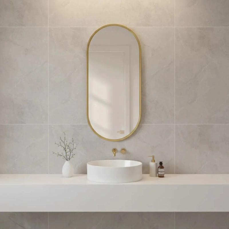 ESPEJO DECORATIVO PARED OVALADO ESTILO MINIMALISTA HOGAR JHN - 10