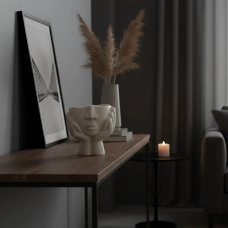 FLORERO DECORATIVO DISEÑO MODERNO CABEZA PENSANTE JHN - 10