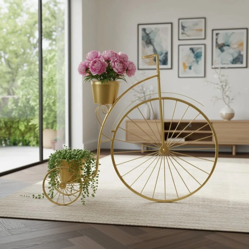 PORTA MACETAS DECORATIVO VINTAGE SOPORTE TIPO BICICLETA JHN - 10