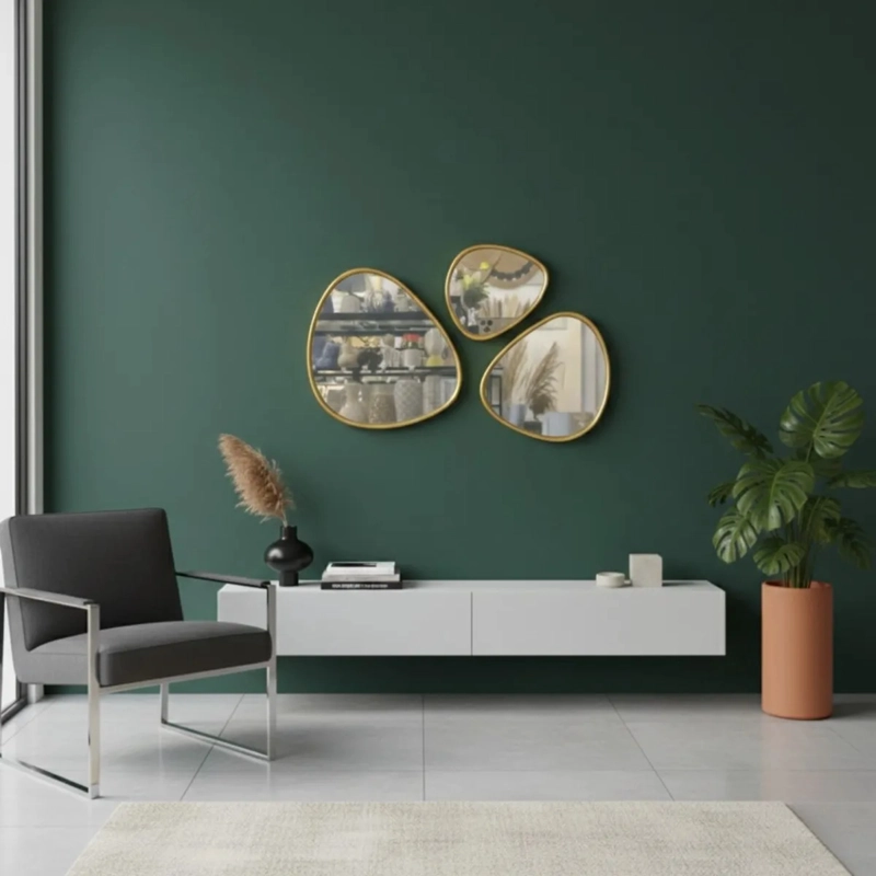 SET 3 ESPEJOS DECORATIVOS PARED MURAL REFLEJOS DE ARTE AJ - 8