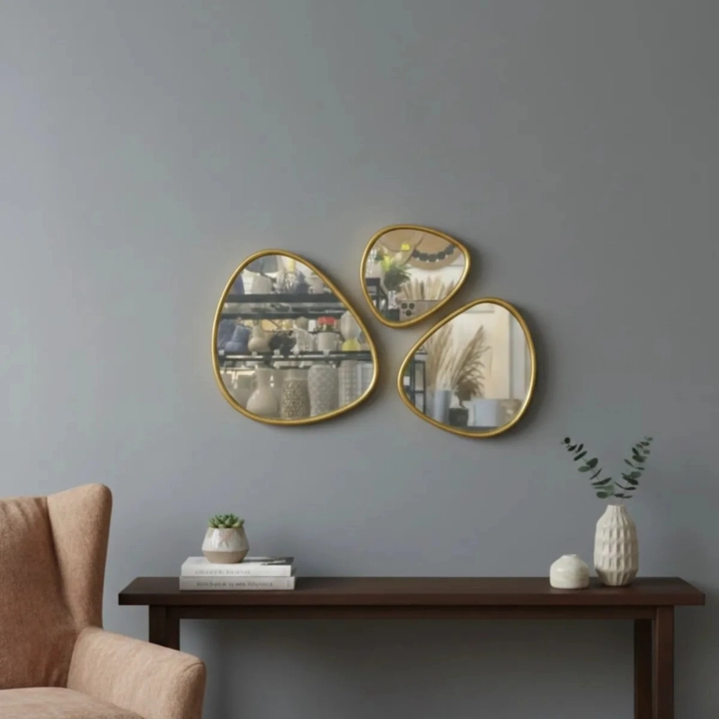 SET 3 ESPEJOS DECORATIVOS PARED MURAL REFLEJOS DE ARTE AJ - 9