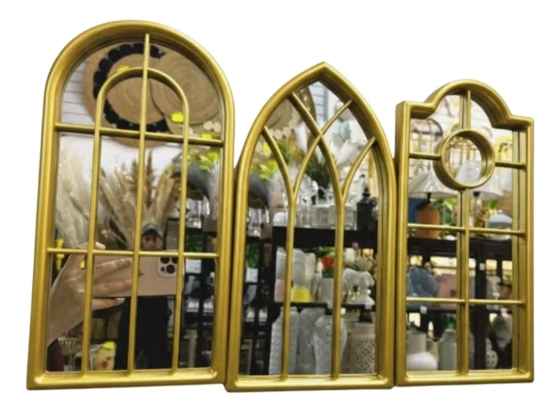 SET ESPEJOS MURALES VENTANAS LUZ ESTILO CATEDRAL AJ - 2