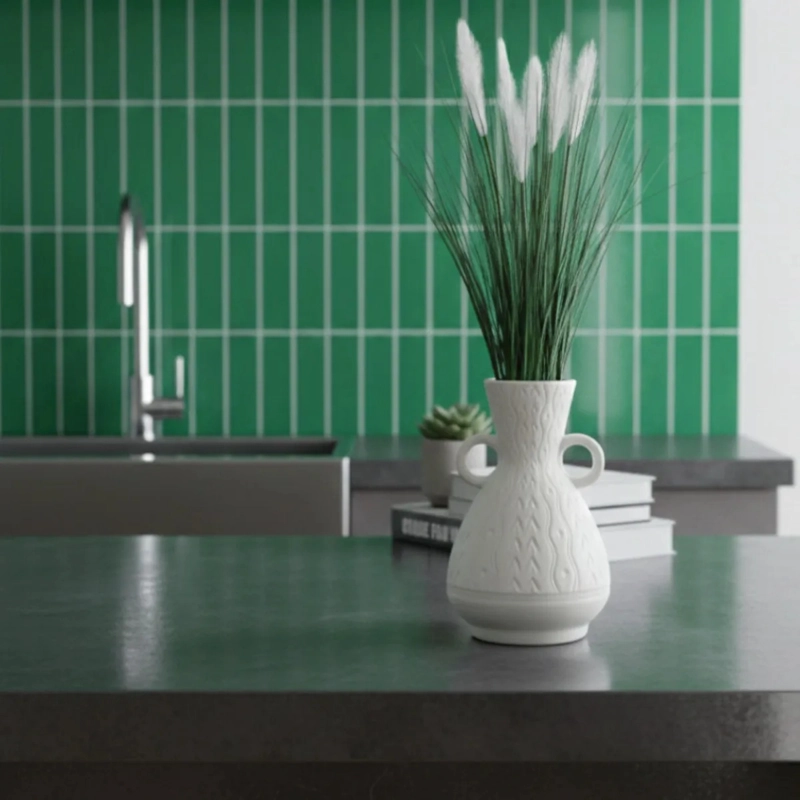 JARRON DECORATIVO DOBLE ASA RELIEVE GEOME TRICO LUJO AJ - 9