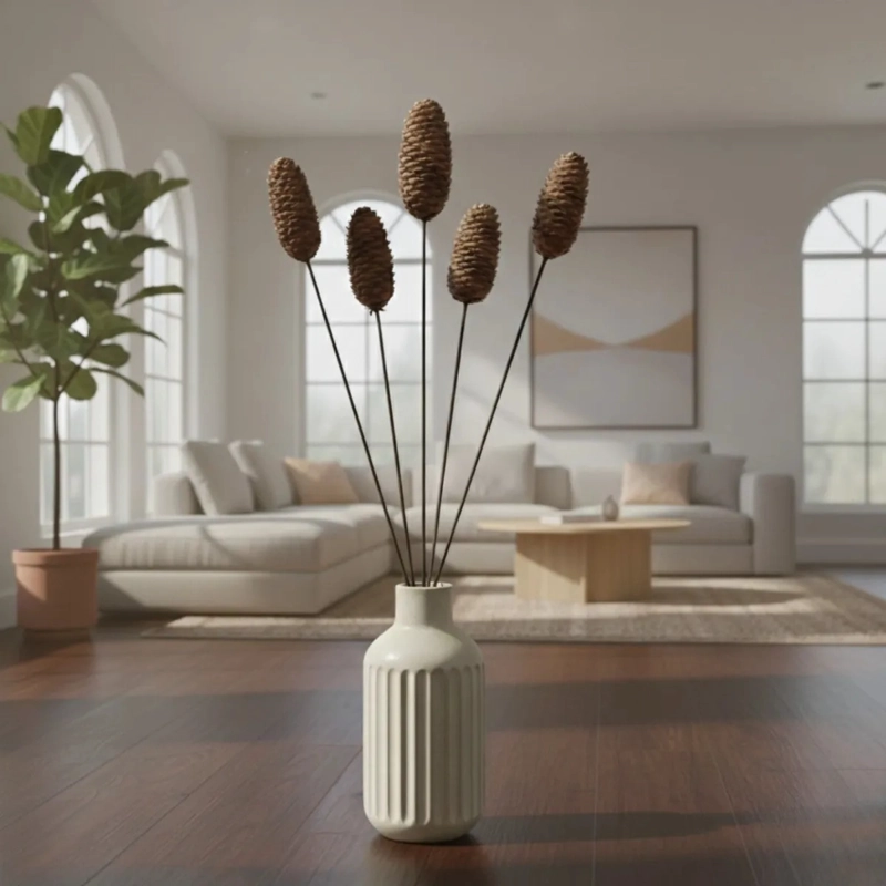 SET 5 VARAS PIÑAS DECORATIVAS ADORNO NATURAL HOGAR AJ - 6