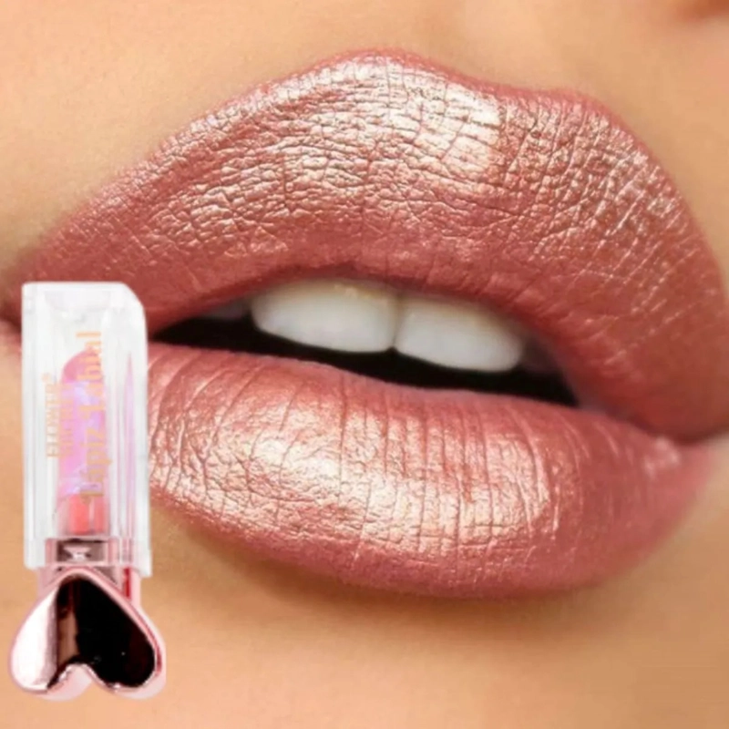 PAQ 24 LABIALES BARRA EFECTO METALIZADO DISEÑO CORAZON ALJ - 9